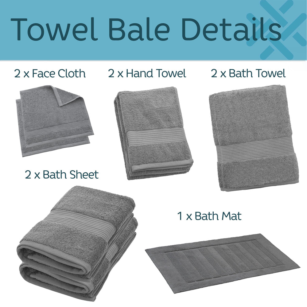 Bliss Pima Cotton 9 Piece Towel Bale Set 650gsm