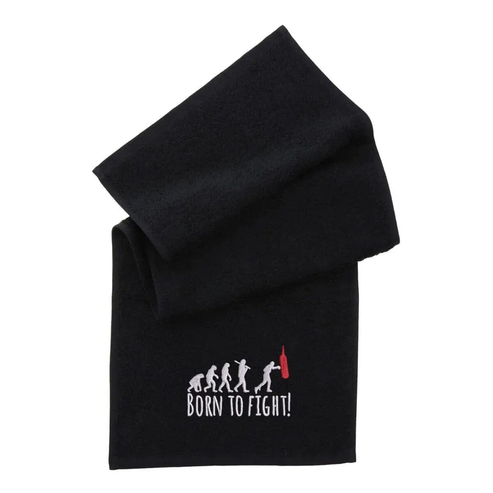 Born To Fight Gym Towel Gym Towel - Black  