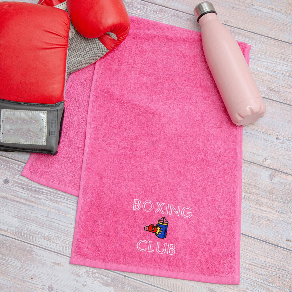 Pink Boxing towel with embroidered logo