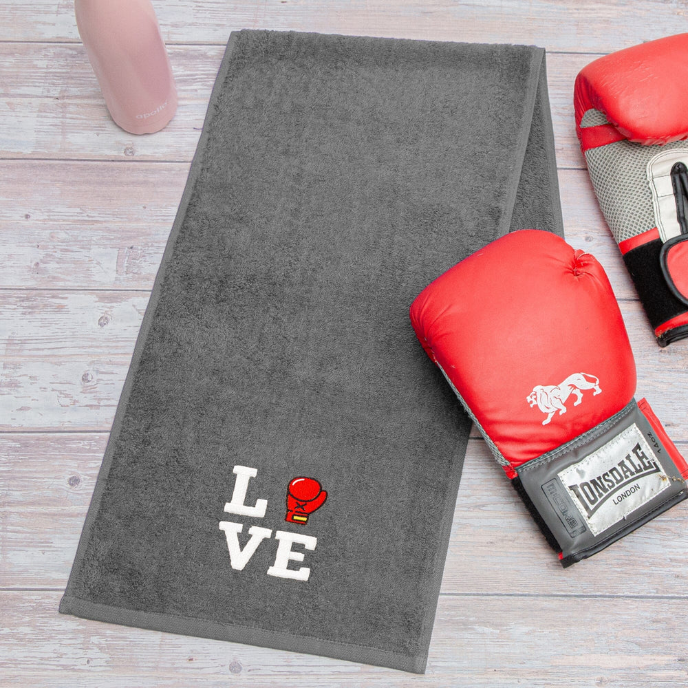 Slate Boxing towel with embroidered logo