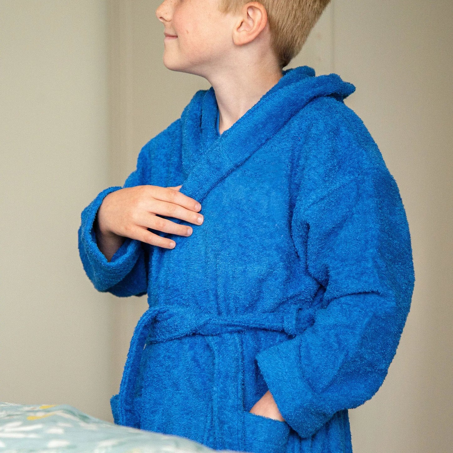 Children's Back of Robe Terry Cotton Hooded Bathrobe Ages 2 to 12