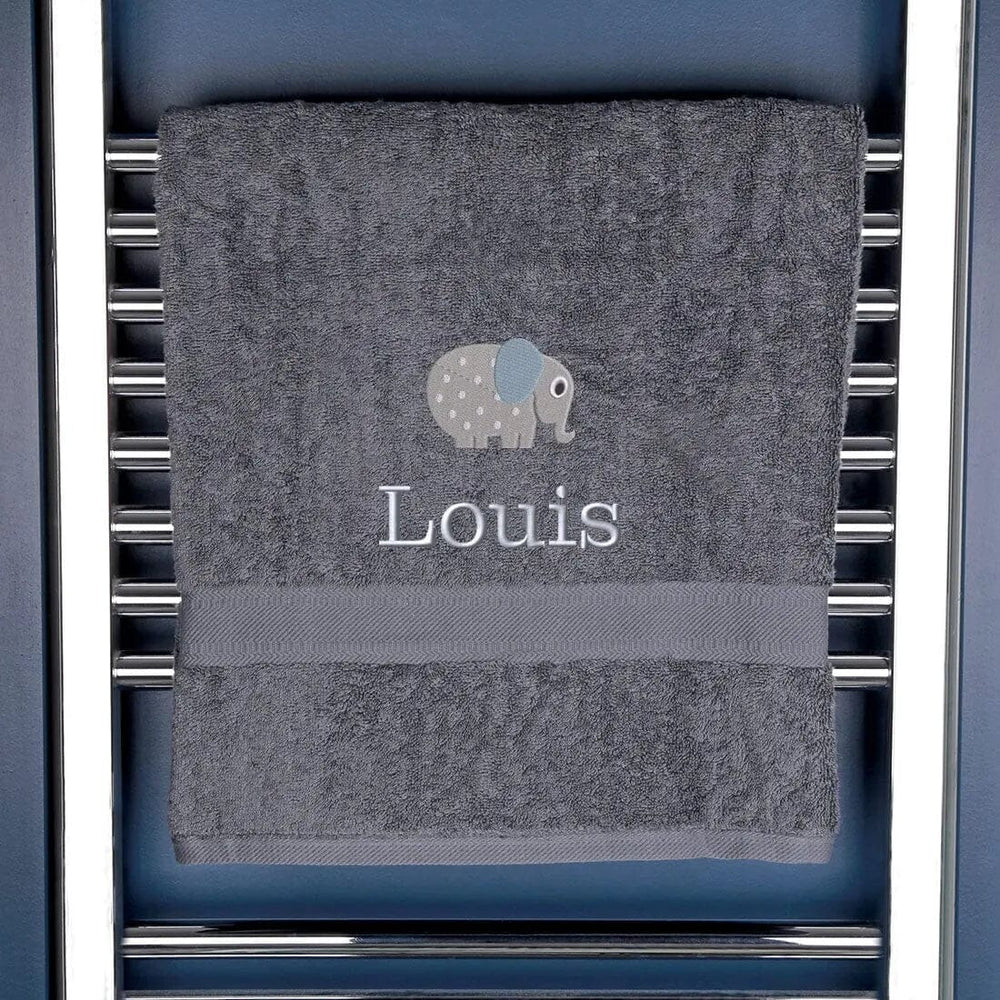 Children's Elephant  Bath Towel - Duncan Stewart 1978 Egyptian-Slate Duncan Stewart 1978