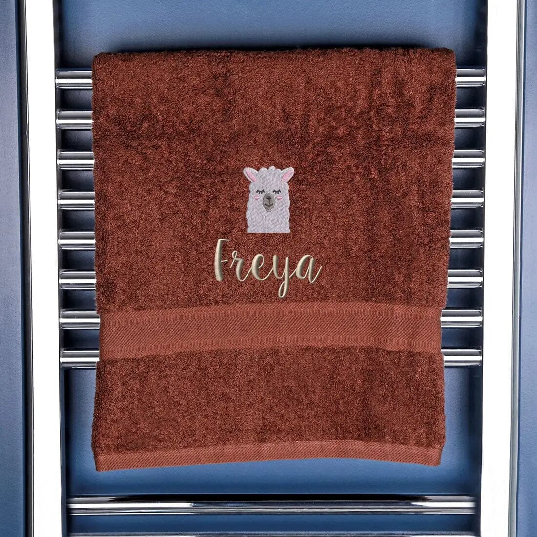 Children's Llama Bath Towel - Duncan Stewart 1978 Egyptian-Chocolate Duncan Stewart 1978
