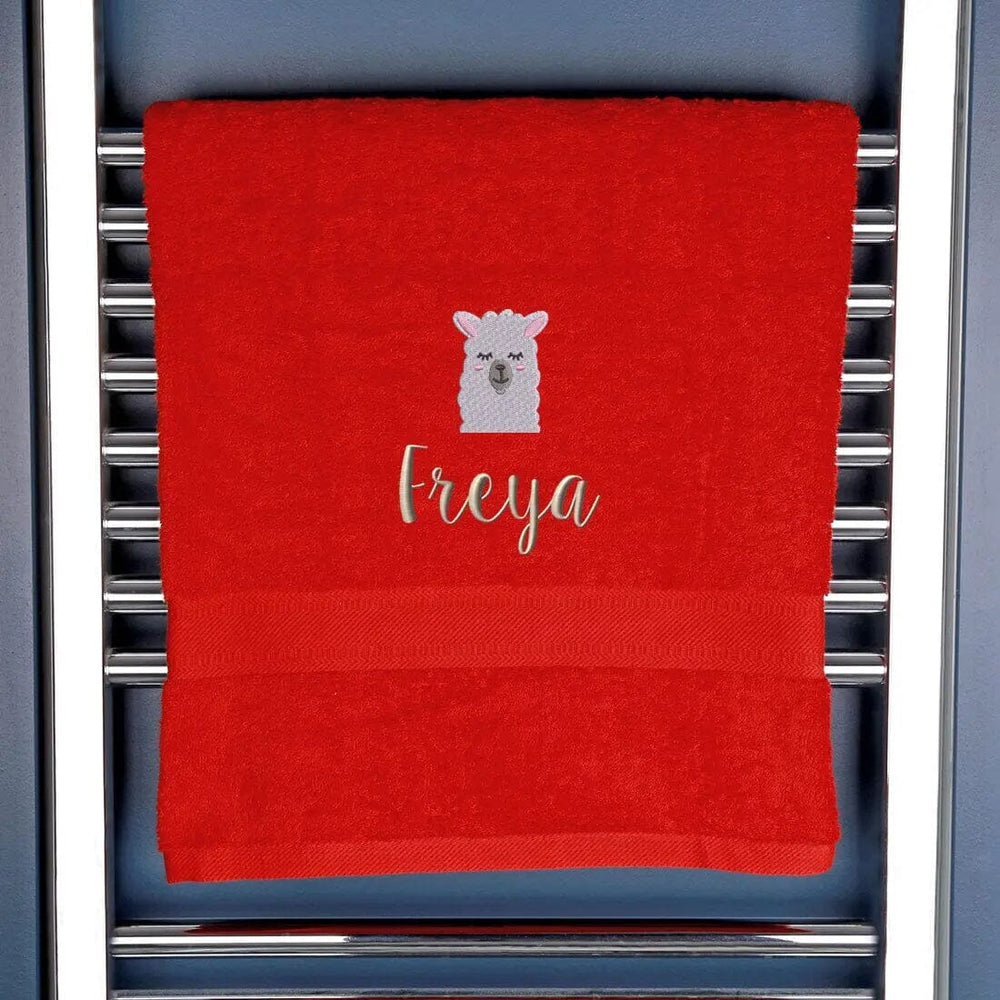 Children's Llama Bath Towel - Duncan Stewart 1978 Egyptian-Red Duncan Stewart 1978