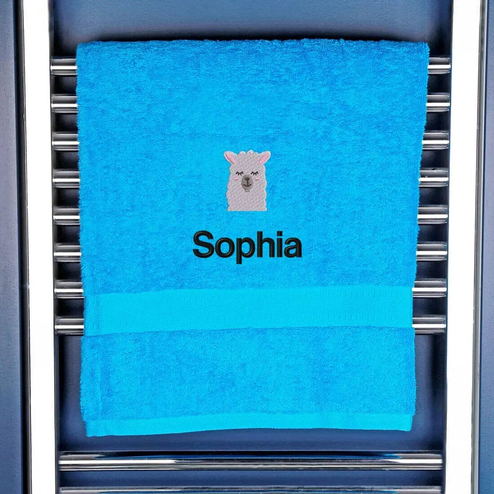Children's Llama Bath Towel - Duncan Stewart 1978 Egyptian-Turquoise Duncan Stewart 1978