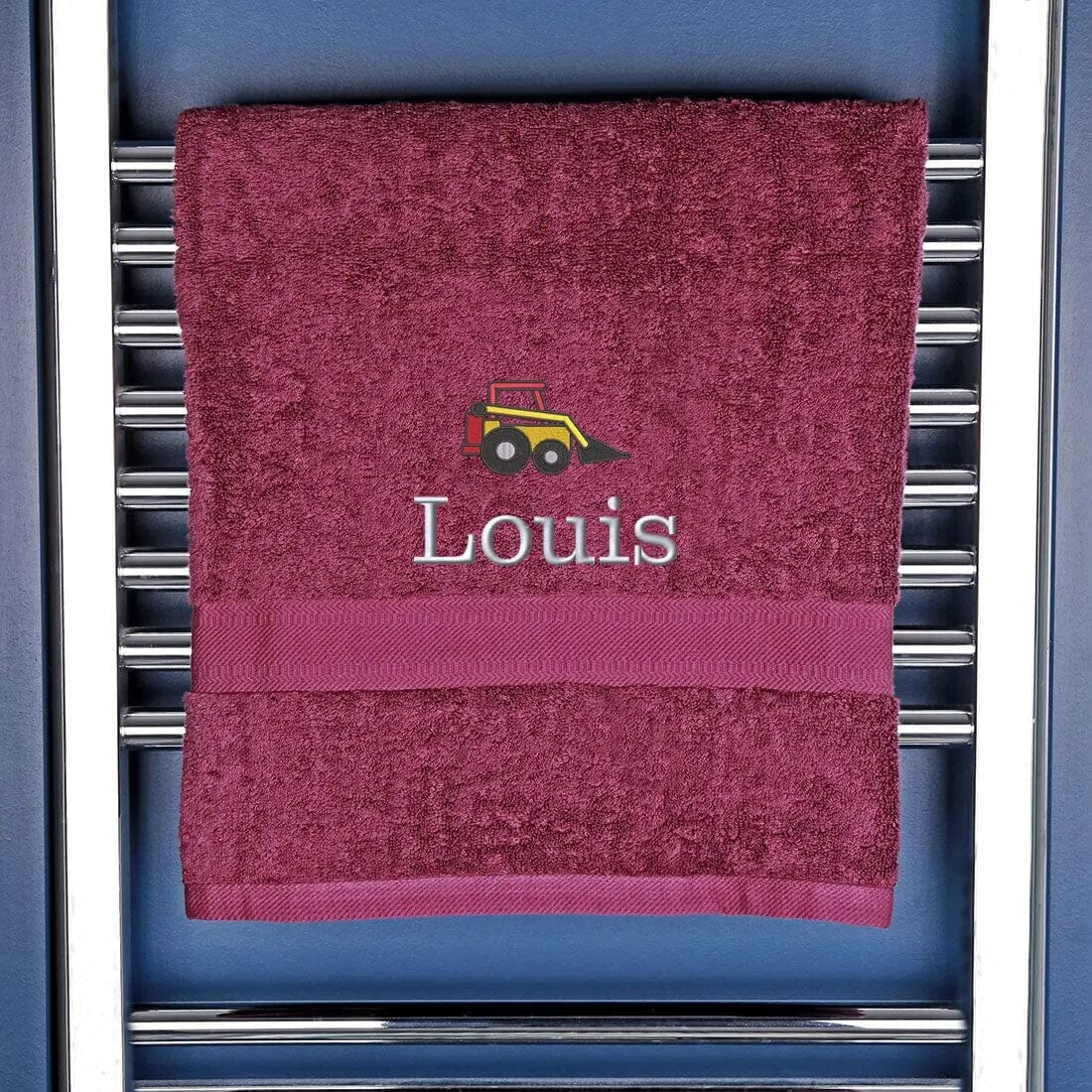 Personalised Digger Bath Towel