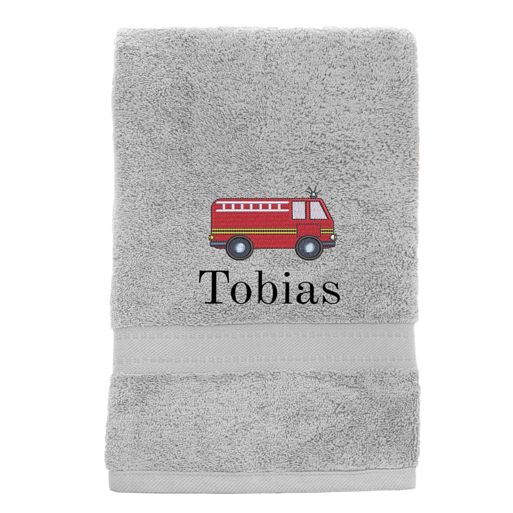 Personalised-Egyptian-Firetrack-Silver-towel-for-children