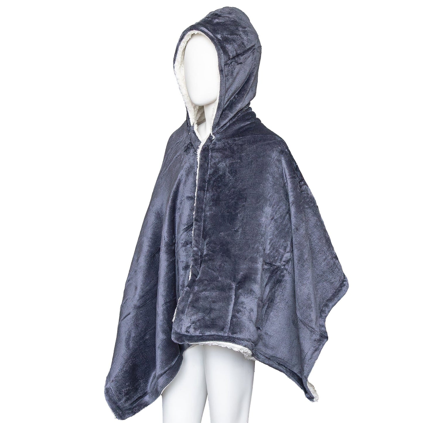 Kids hooded sherpa blanket Slate