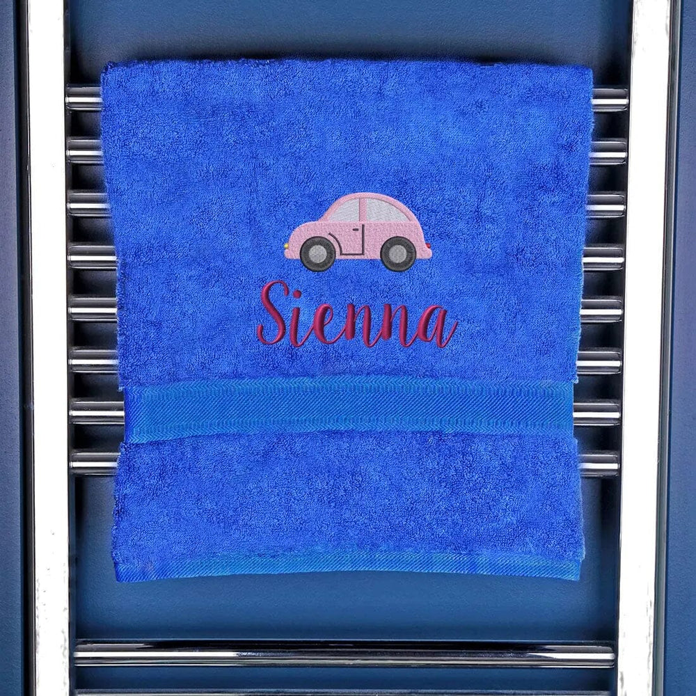 Children's Pink Car Bath Towel - Duncan Stewart 1978  Duncan Stewart 1978