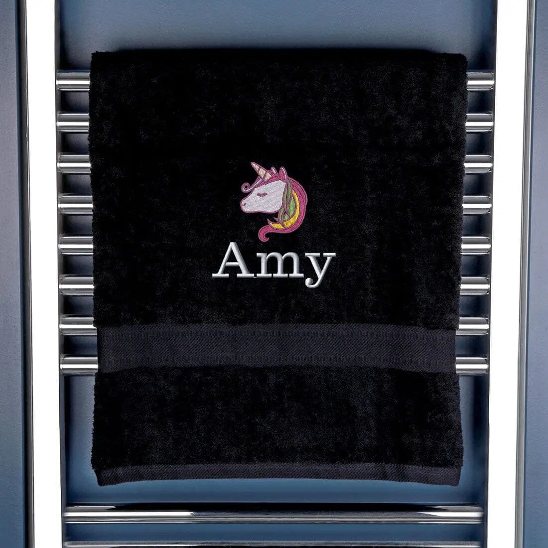 Children's Unicorn Bath Towel Egyptian - Black  