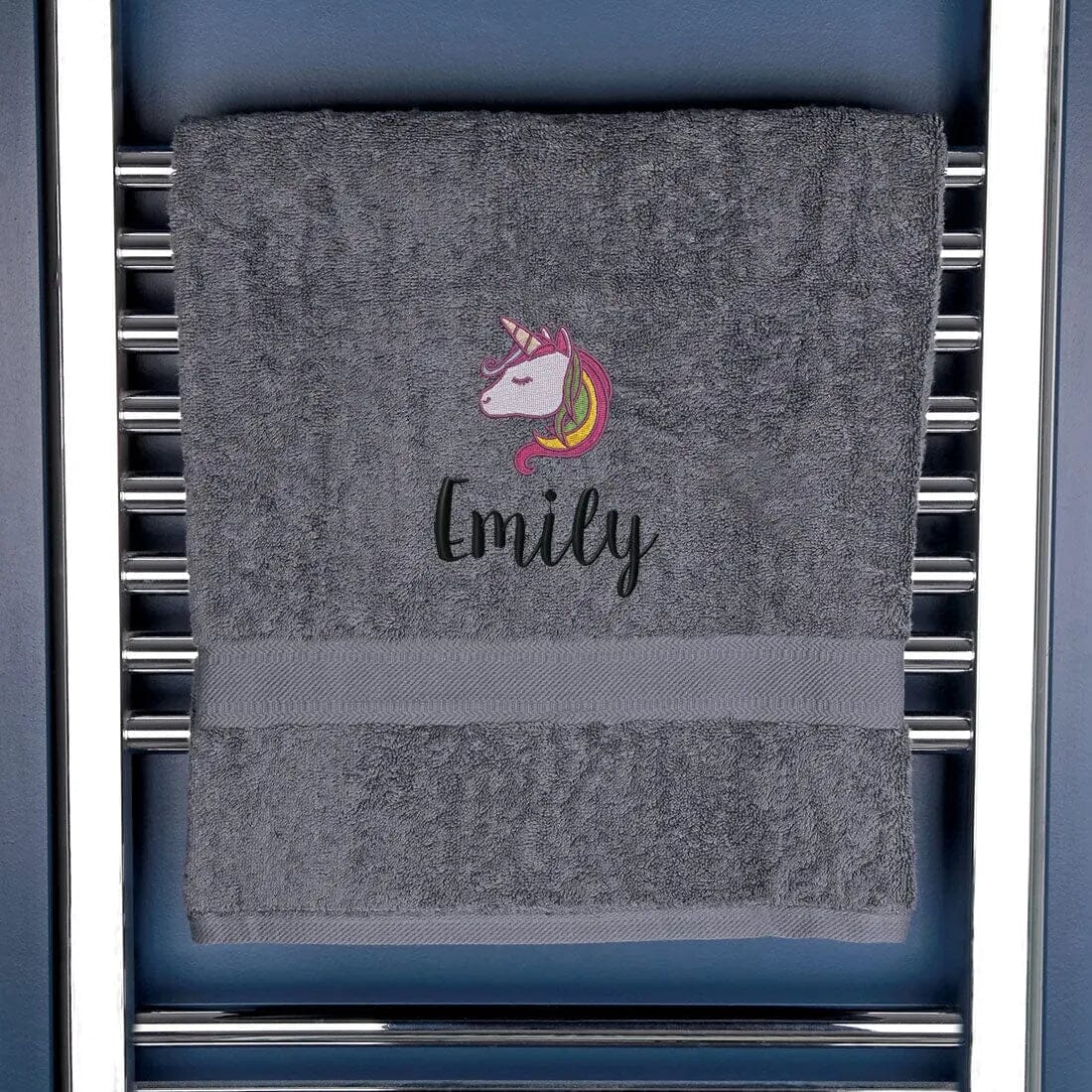 Children's Unicorn Bath Towel Egyptian - Slate  