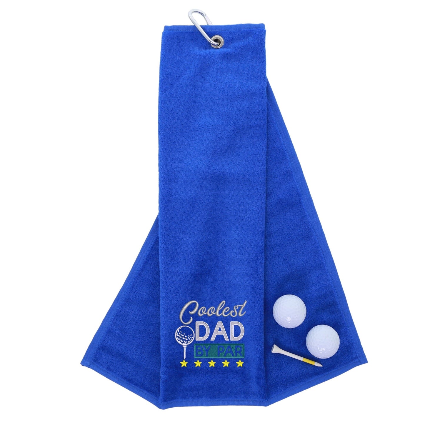 Royal Blue Embroidered Coolest Dad By Par Golf Towel