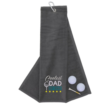 Slate Embroidered Coolest Dad By Par Golf Towel