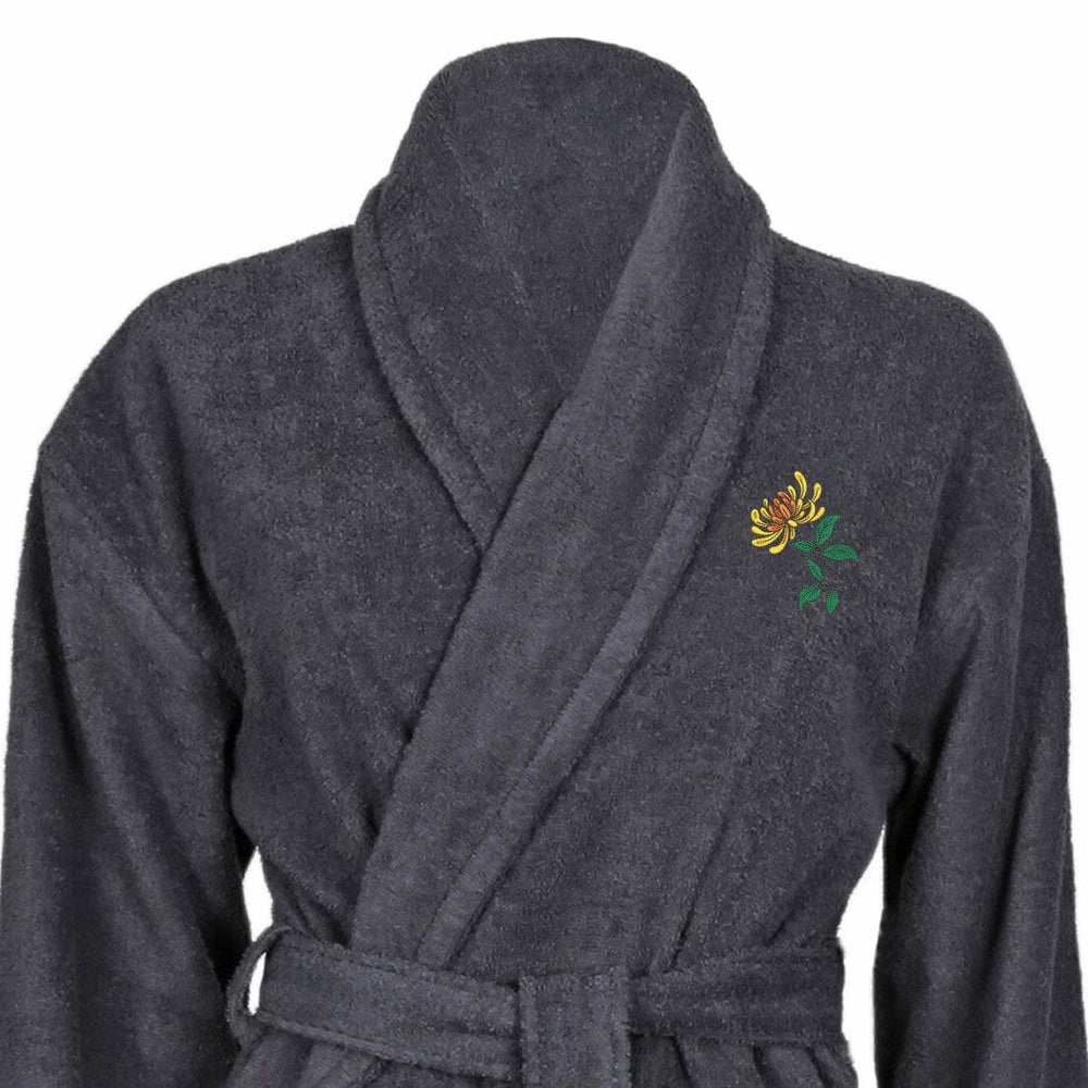 Cotton Shawl Collar Birth Flower Bathrobe