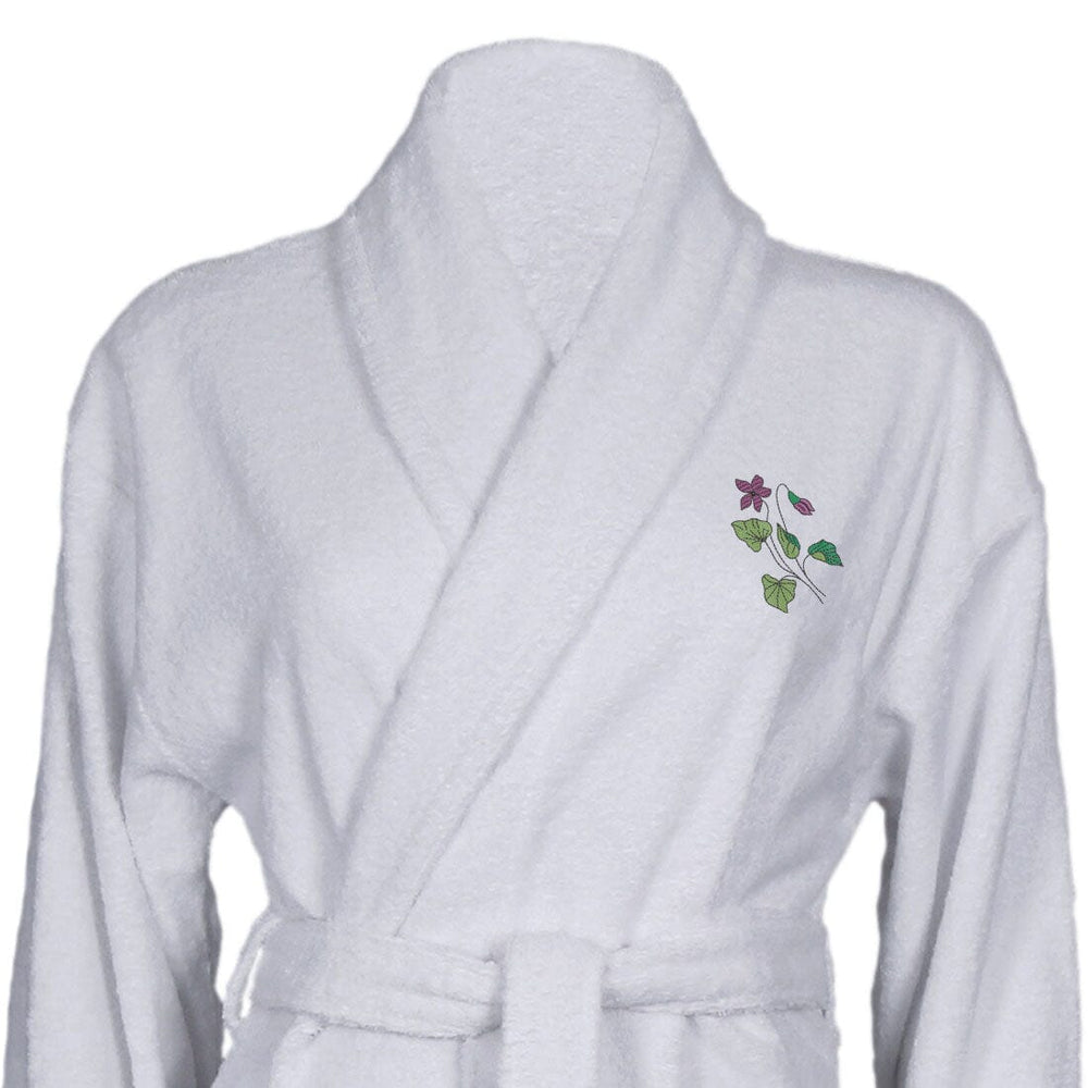 Cotton Shawl Collar Birth Flower Bathrobe
