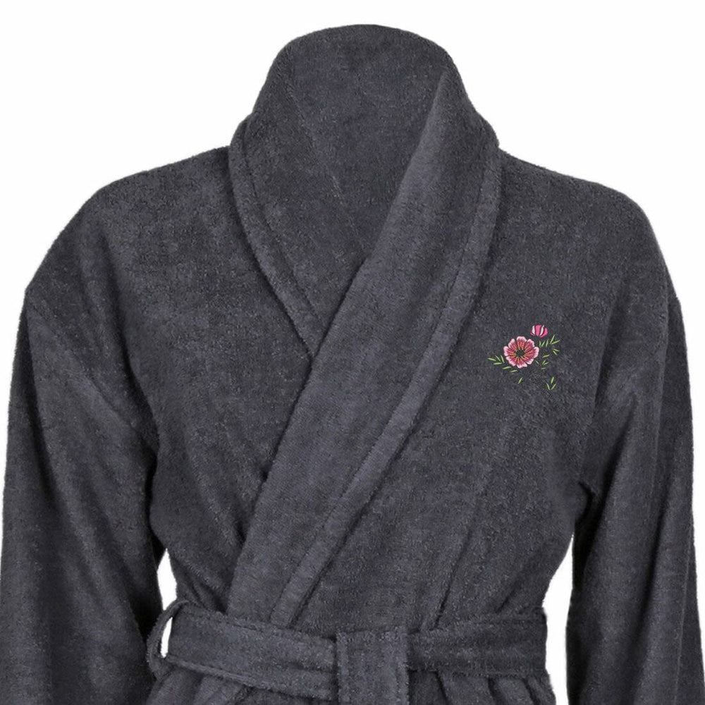 Cotton Shawl Collar Birth Flower Bathrobe