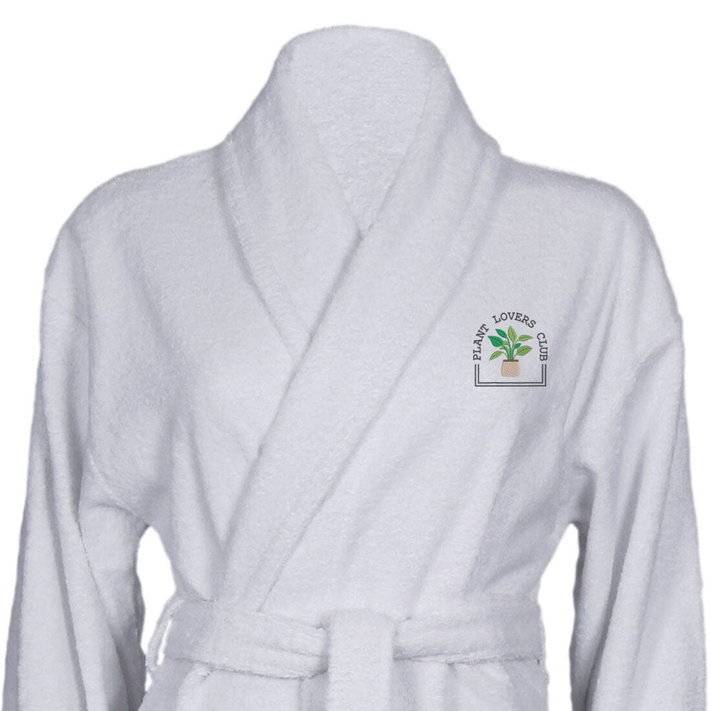 Cotton Shawl Collar Plant Lovers Bathrobe