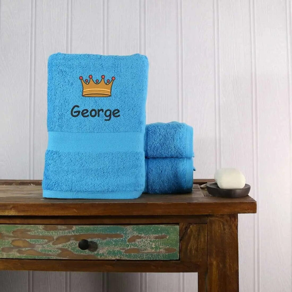 Crown Design Bath Towel - Duncan Stewart 1978 Egyptian-Turquoise Duncan Stewart 1978