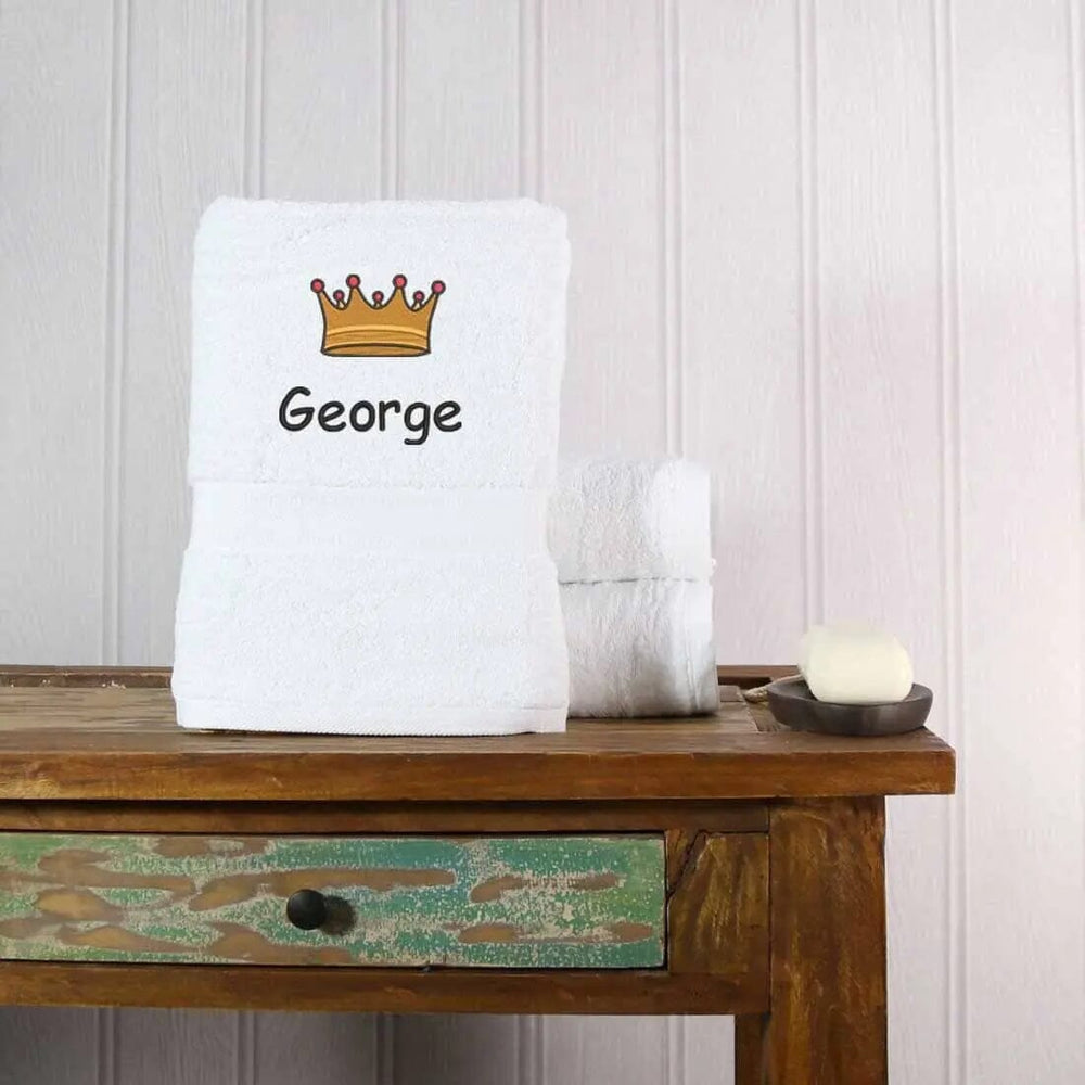 Crown Design Bath Towel - Duncan Stewart 1978 Egyptian-White Duncan Stewart 1978