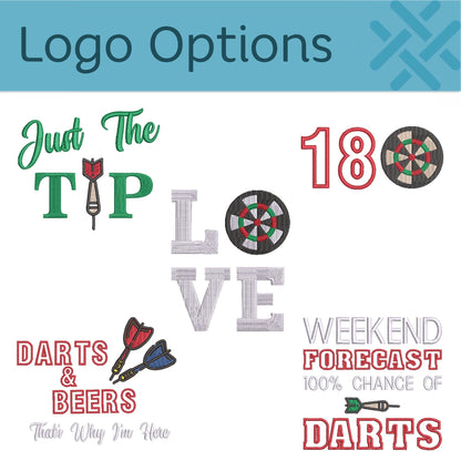 Infographic Dart Towel logo options