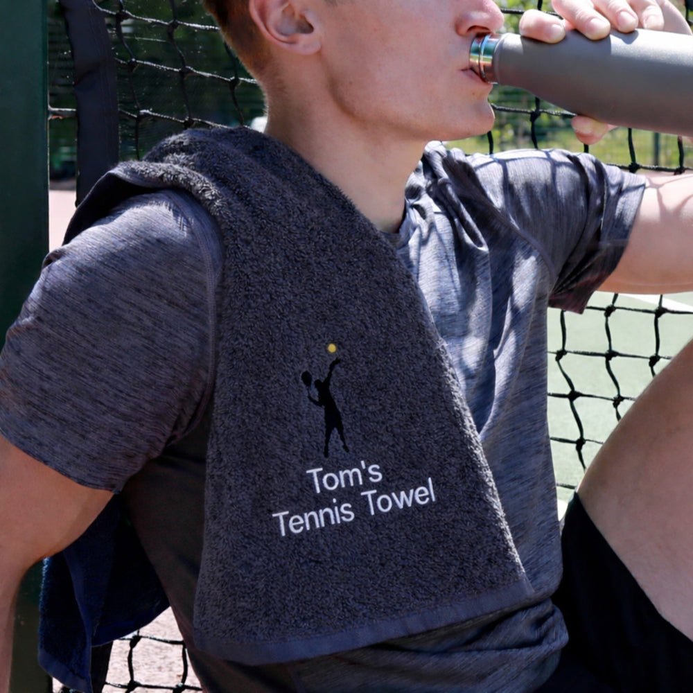 navy tennis towel