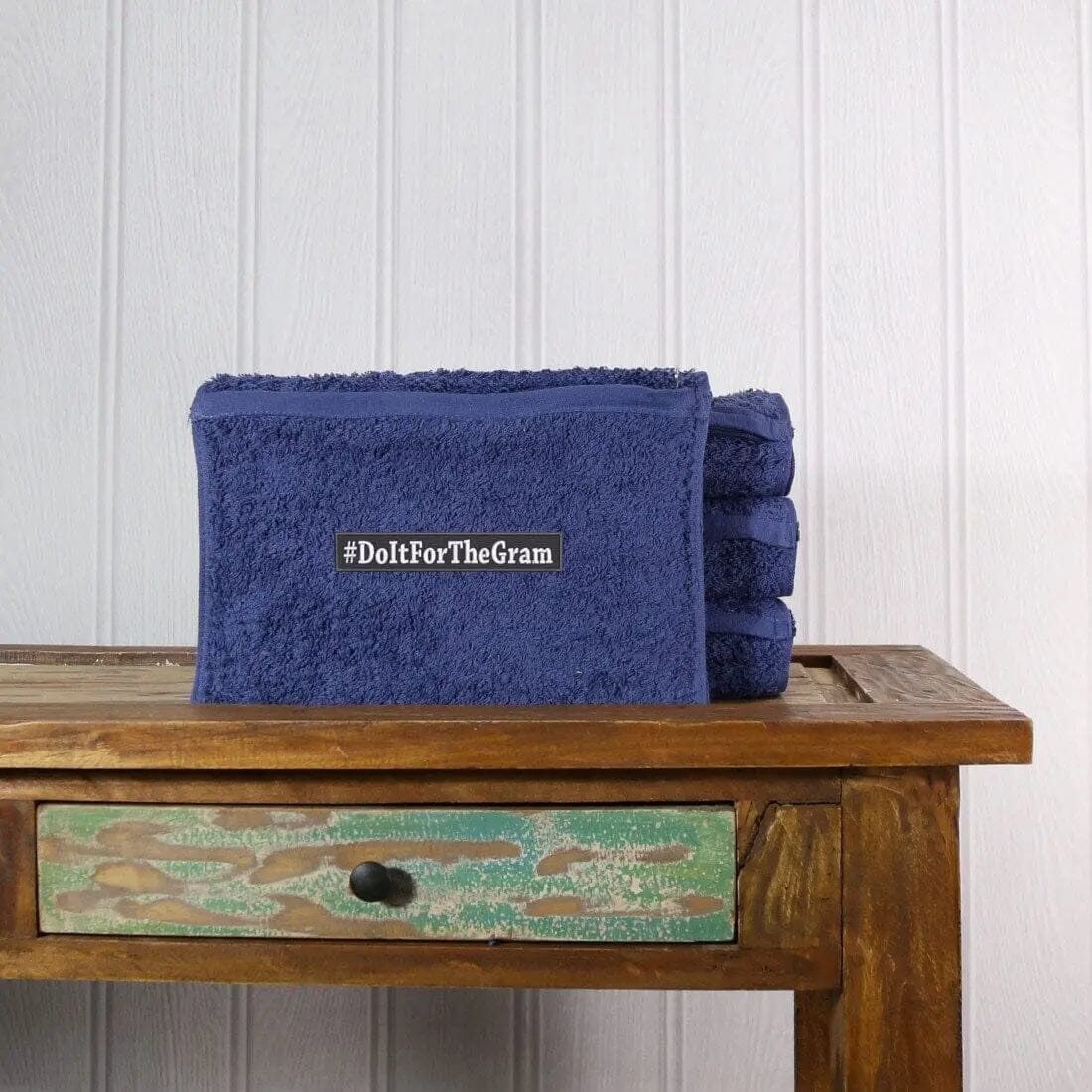 Do it for The Gram Zipped Gym Towel Gym Towel - Navy  