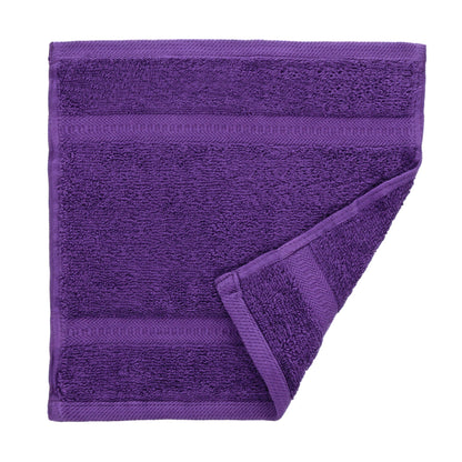 Purple egyptian cotton 550gsm face cloth white background