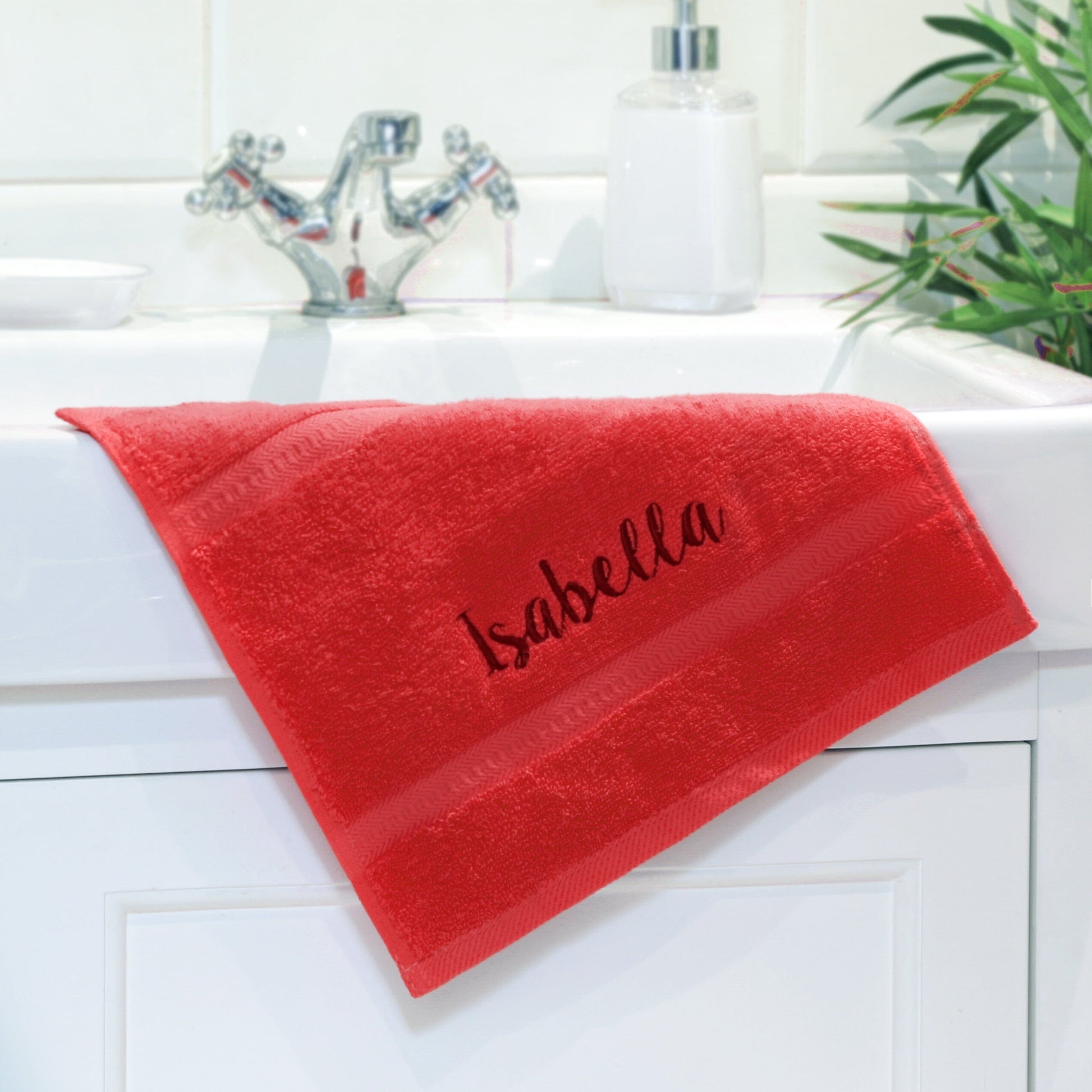 personalised red egyptian cotton 550gsm face cloth