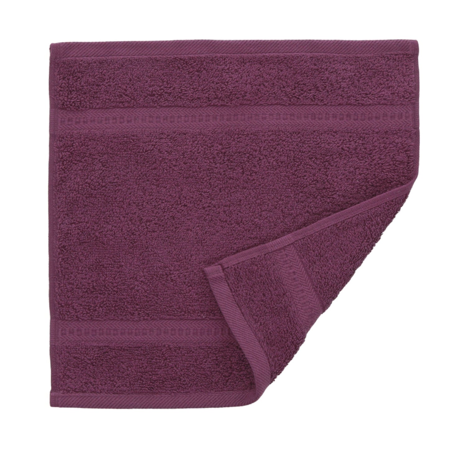 Aubergine egyptian cotton 550gsm face cloth white background