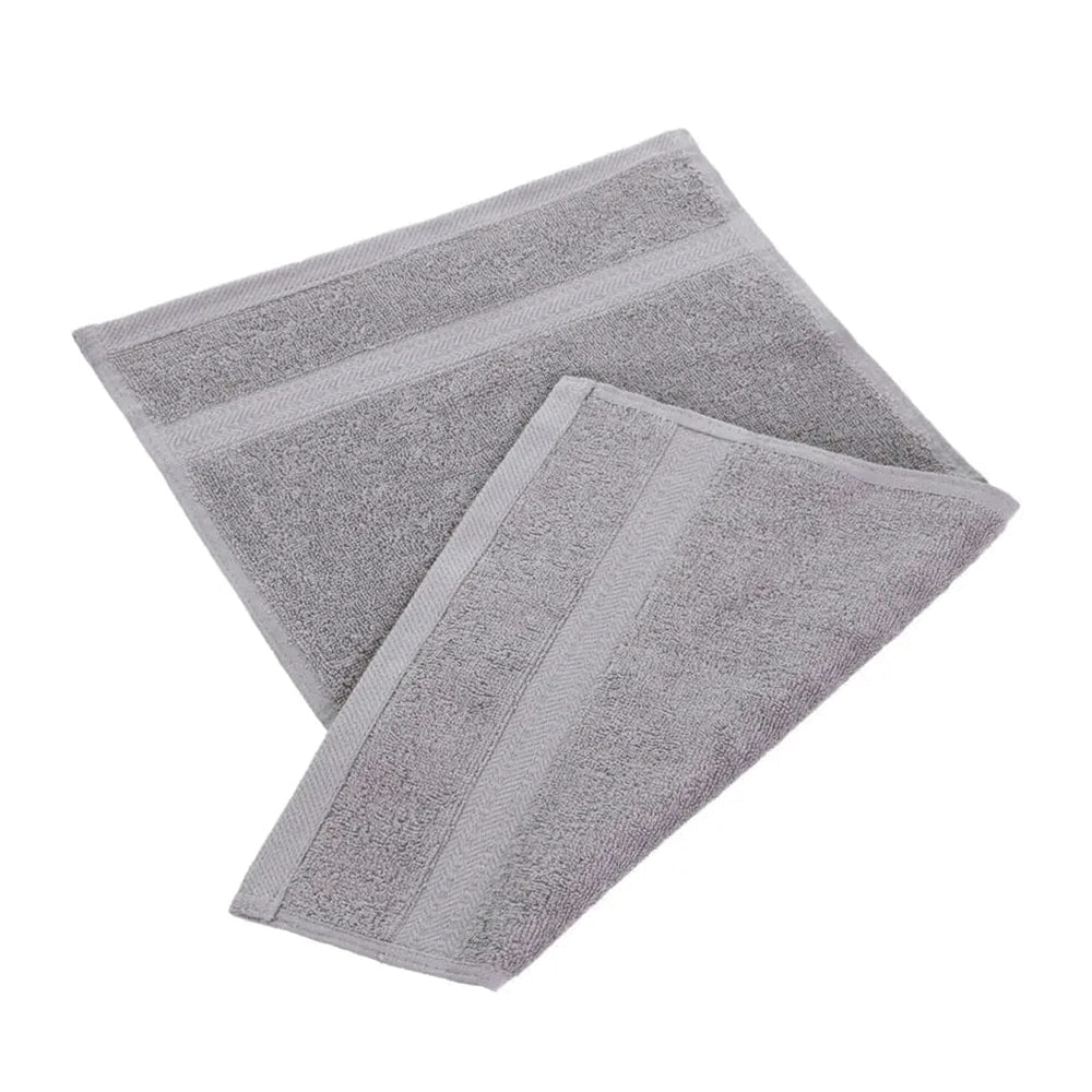 Silver egyptian cotton 550gsm manicure guest towel on white background