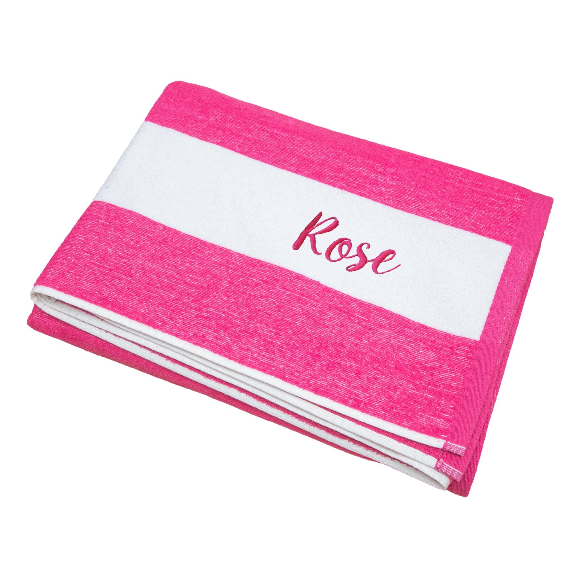 Egyptian Cotton Cabana Style Beach Towel, pink