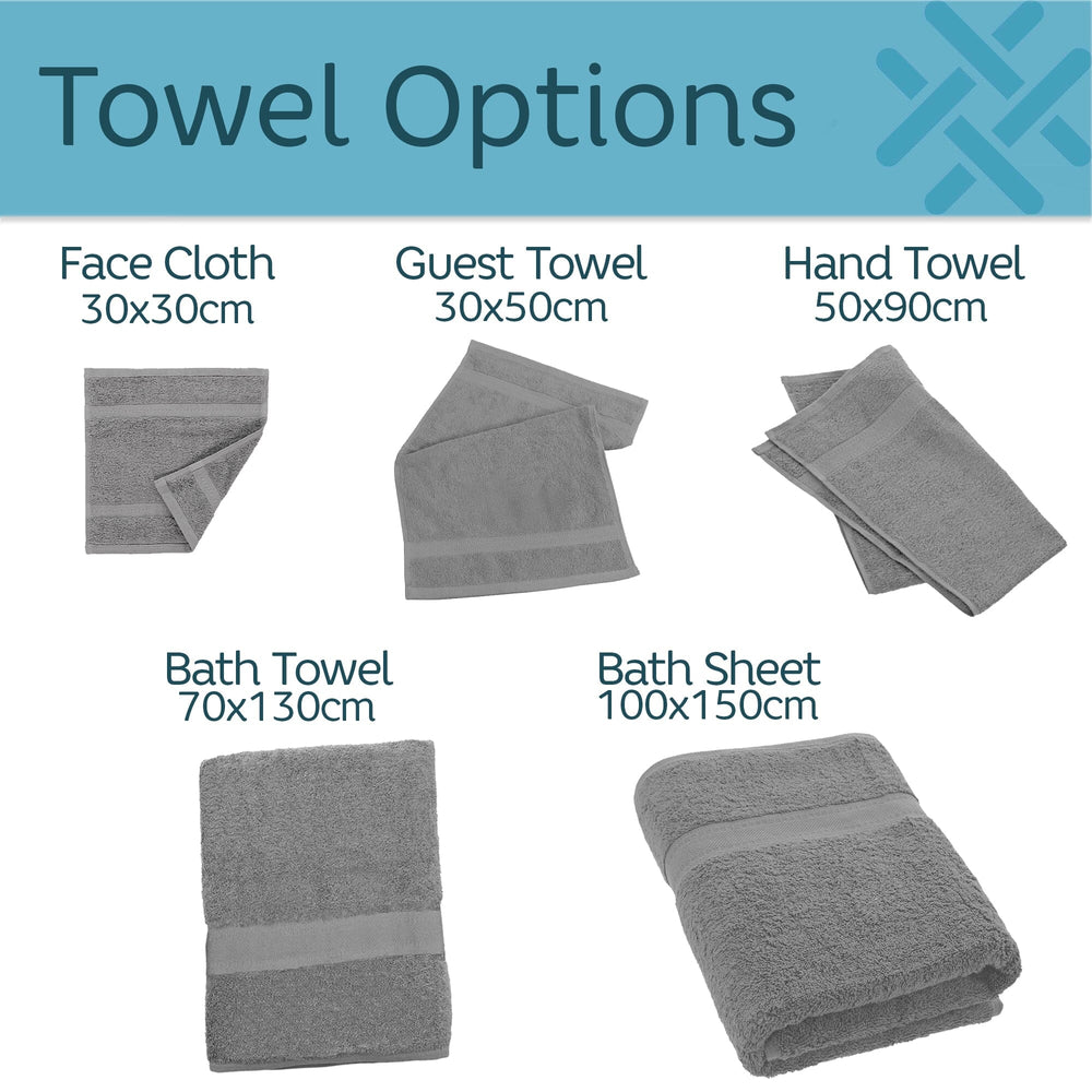 Egyptian towel range size options