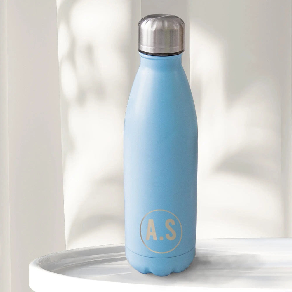 Engraved Water Flask sky blue