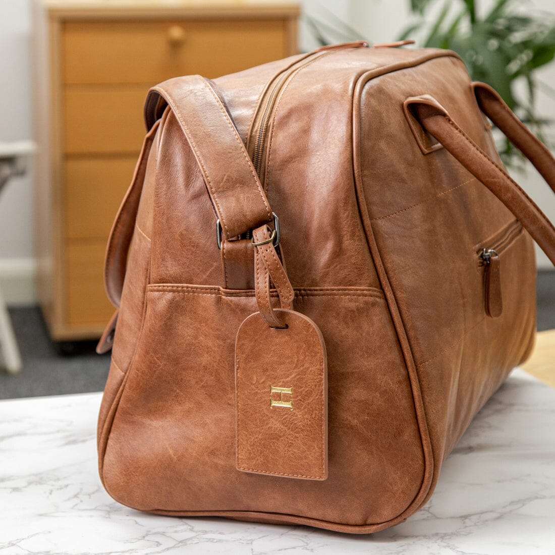Faux Leather Bag Personalised Luggage Tag