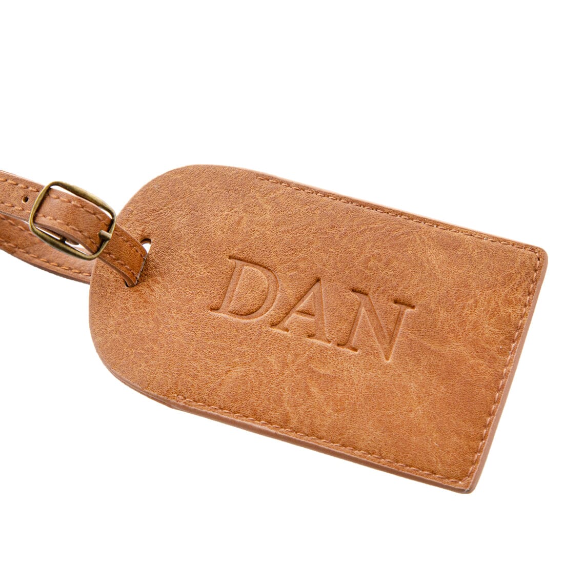 Faux Leather Barrel Bag With Personalised Luggage Tag