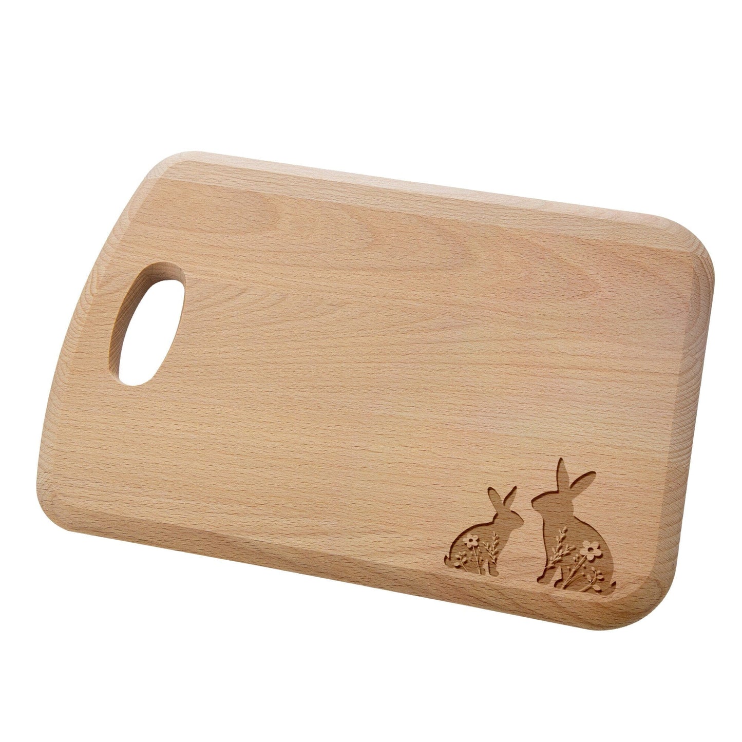 Floral Bunnies Acacia Serving Board white backdrop