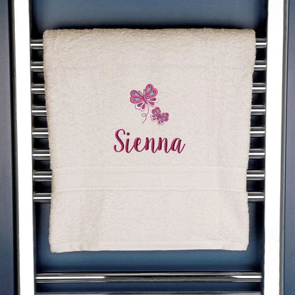 Girl's Personalised Butterfly Bath Towel - Duncan Stewart 1978 Egyptian-Vanilla Duncan Stewart 1978