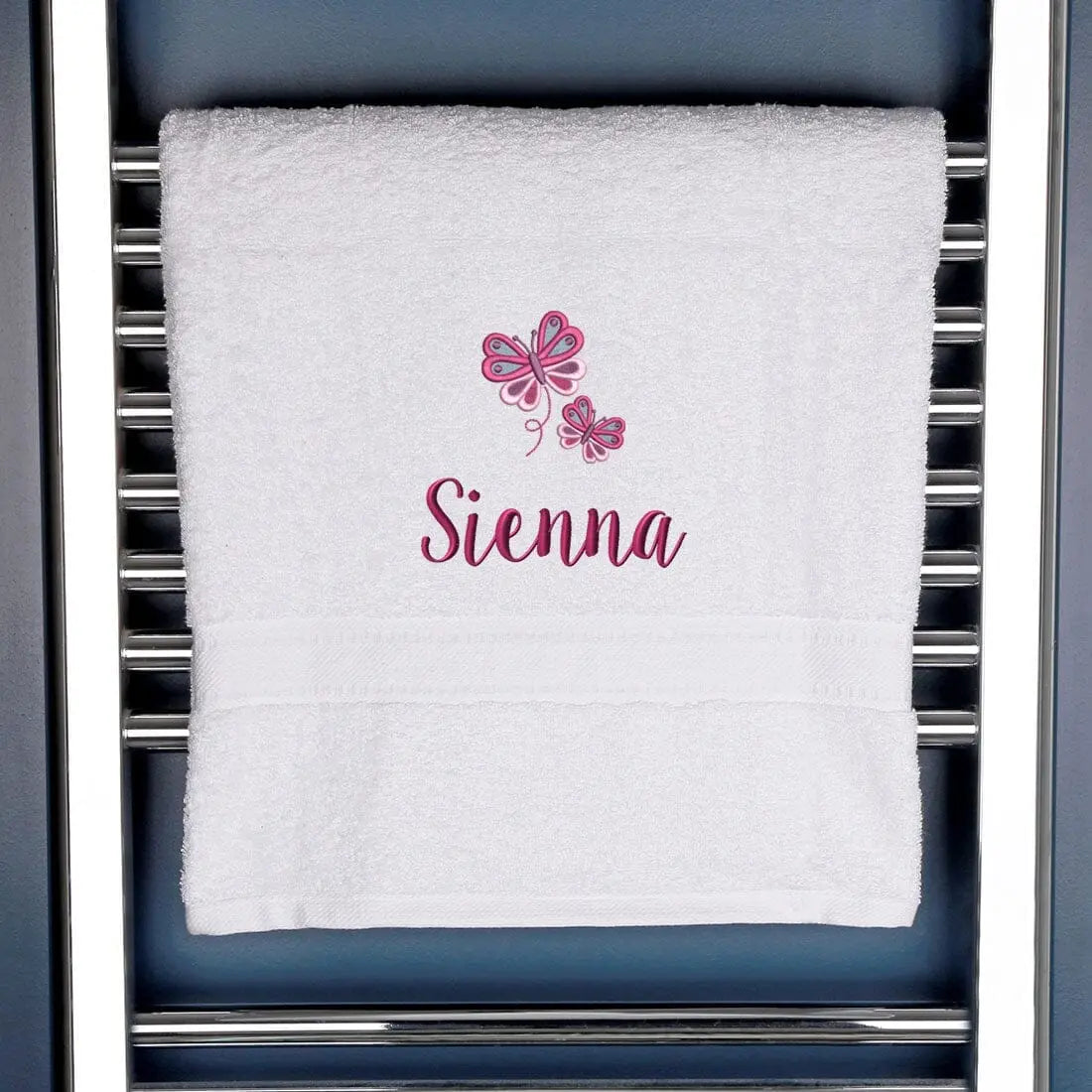 Girl's Personalised Butterfly Bath Towel