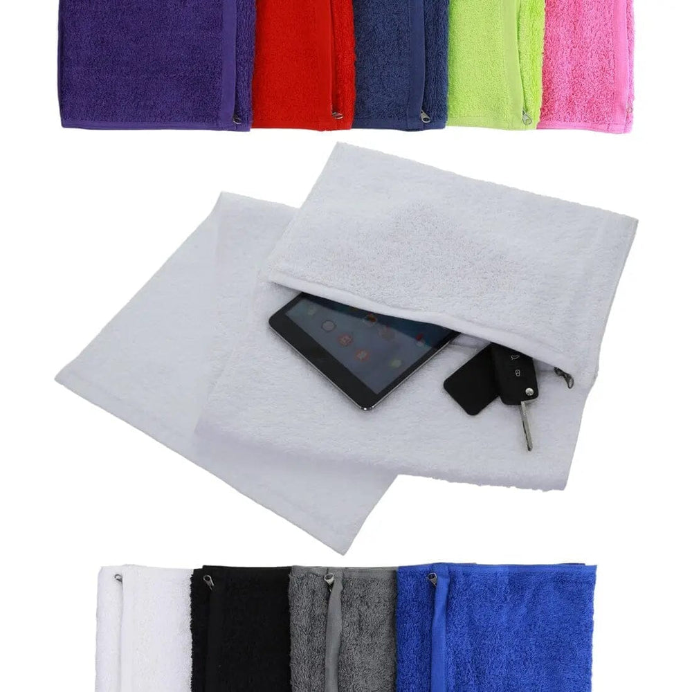 Gym Towel With Zip Compartment - Duncan Stewart 1978 White Duncan Stewart 1978