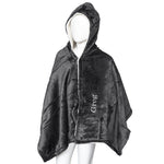 Kids personalised hooded sherpa blanket Black