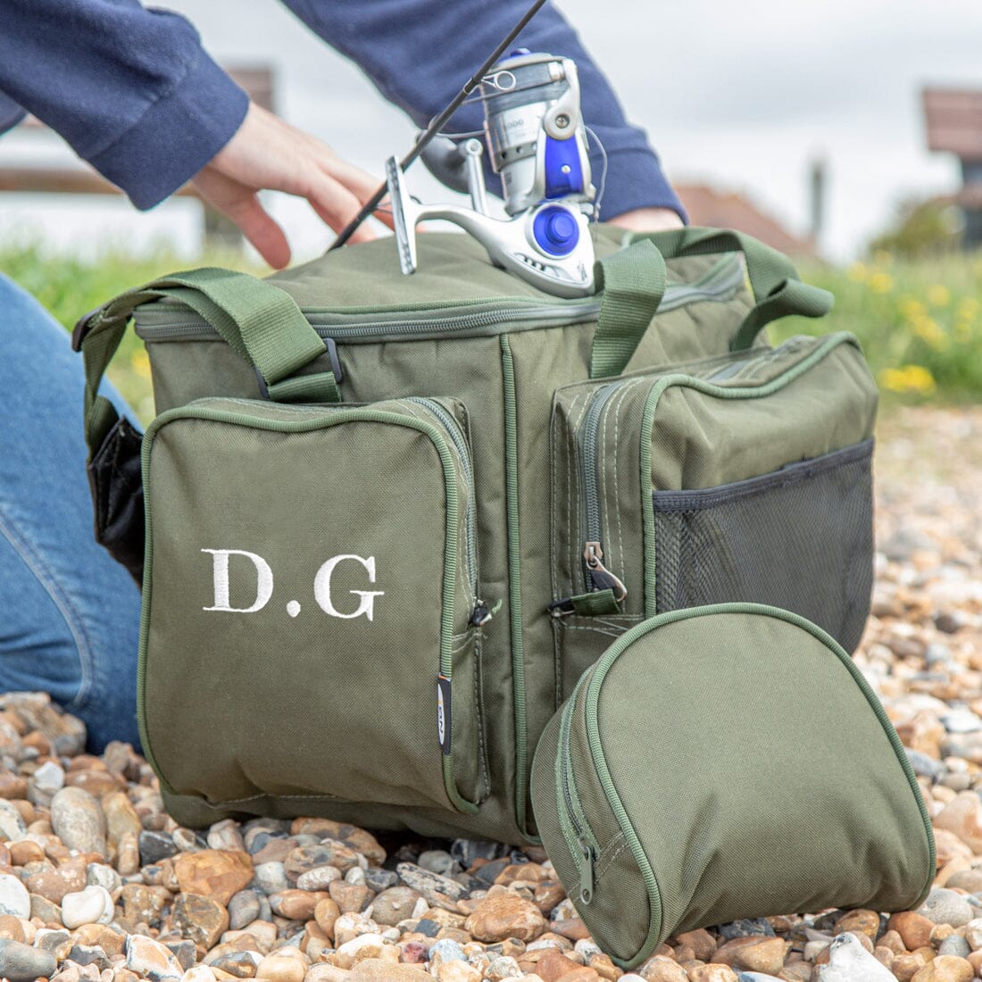 Insulated Fishing Bag and Reel Case Set