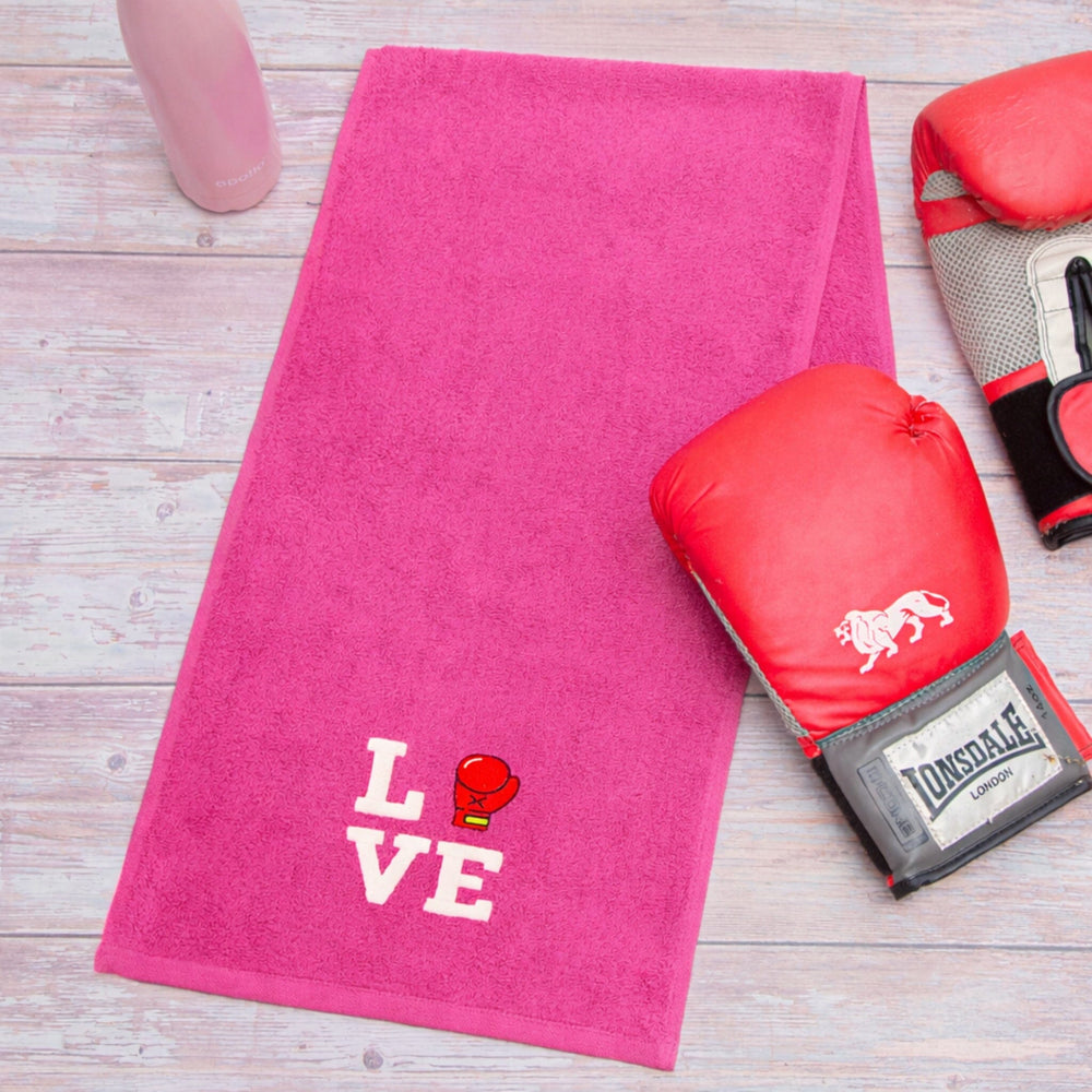 pink boxing towel