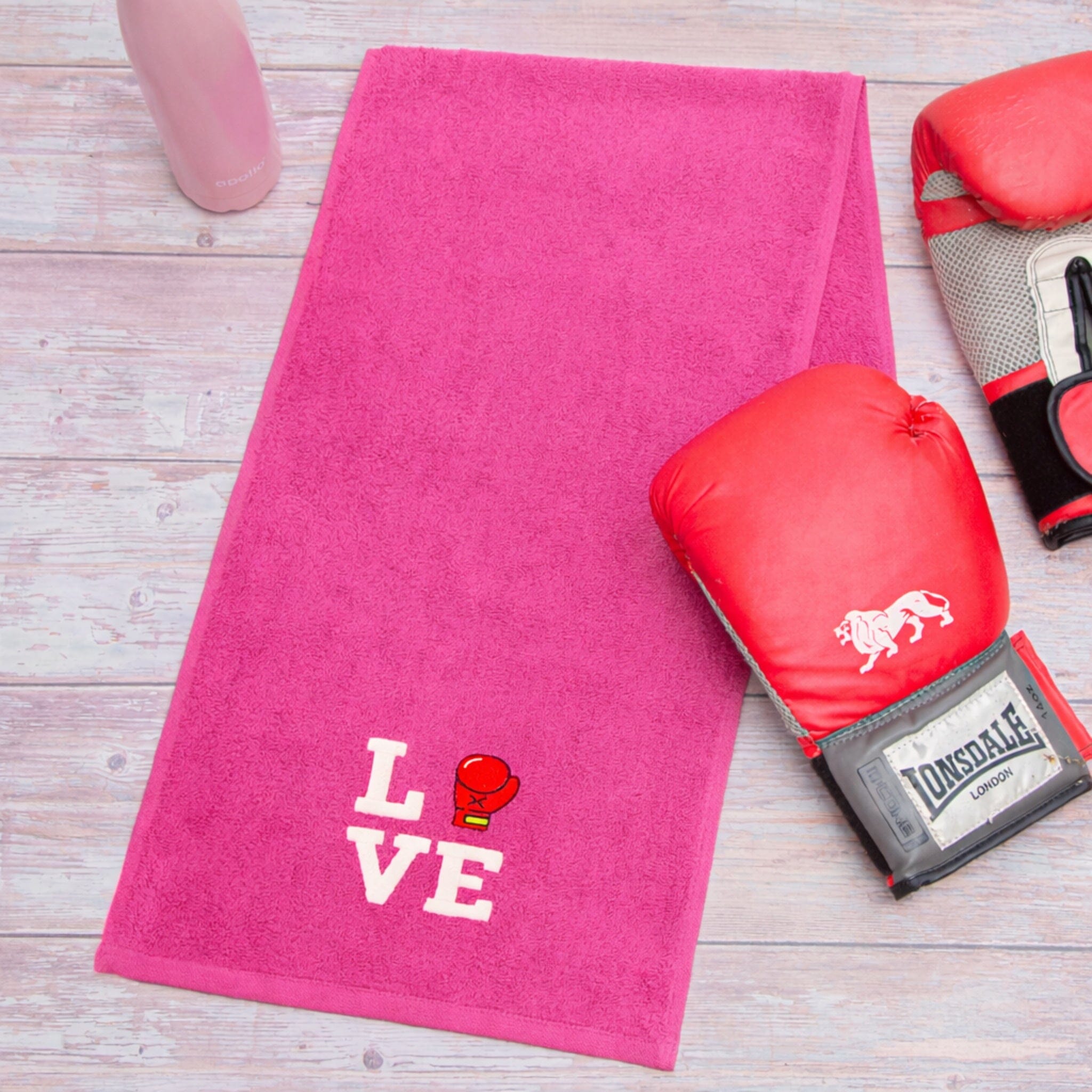 pink boxing towel