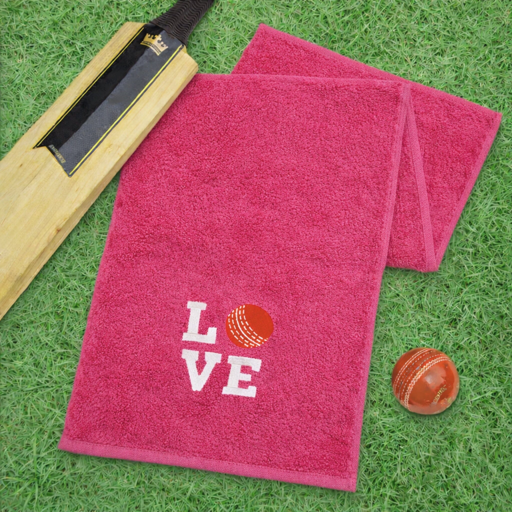 pink cricket towel