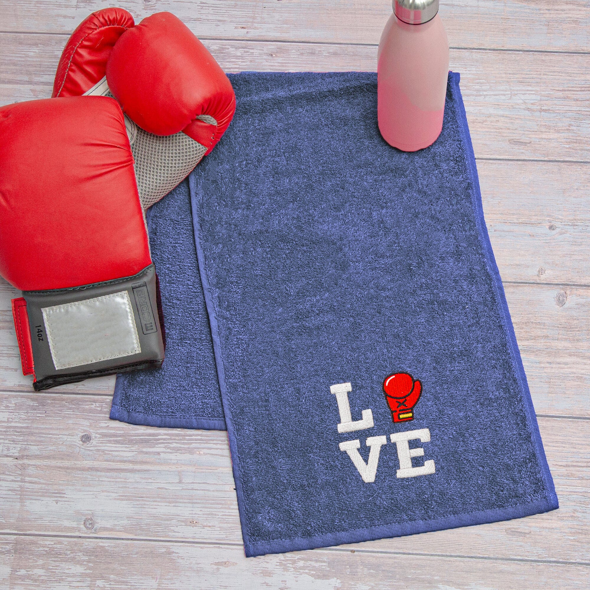 navy boxing towel