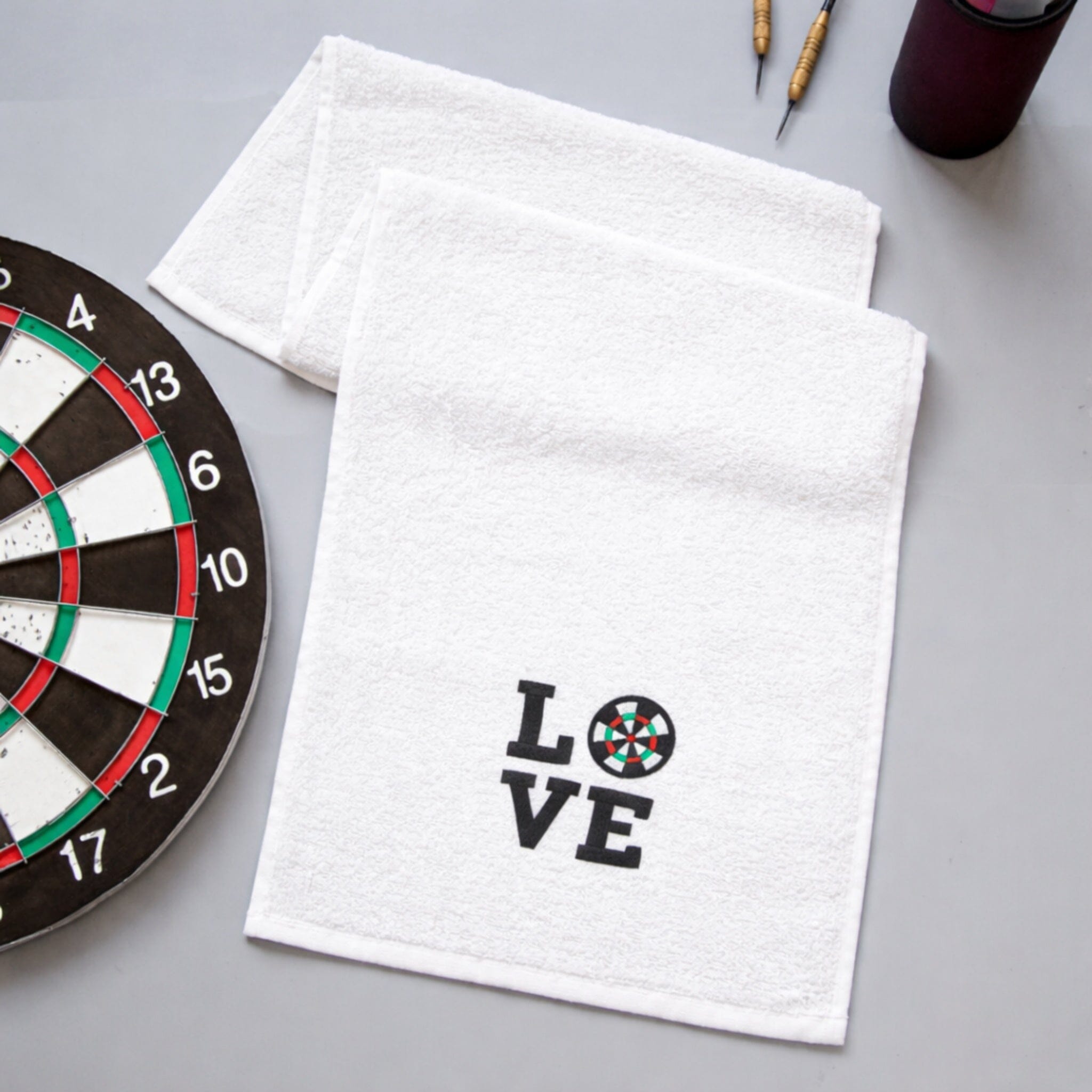 white darts towel