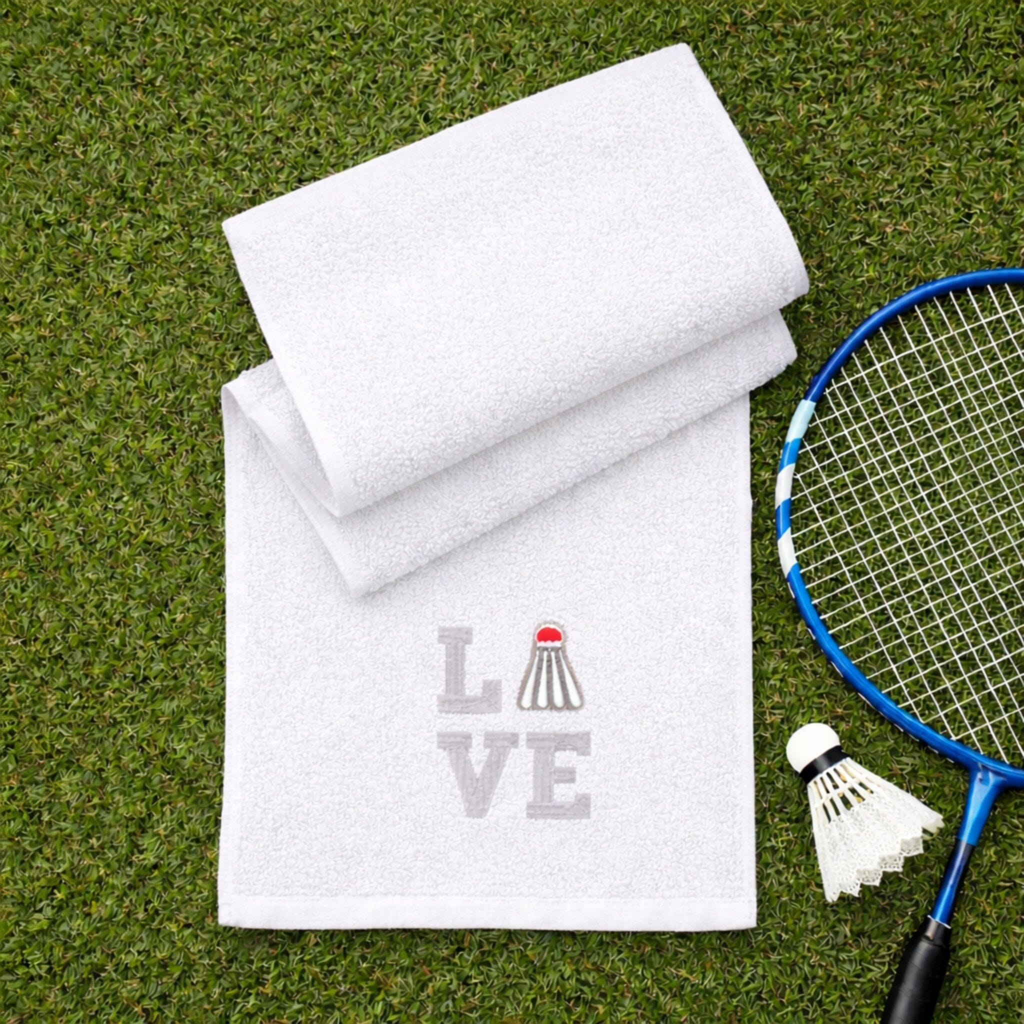white badminton towel