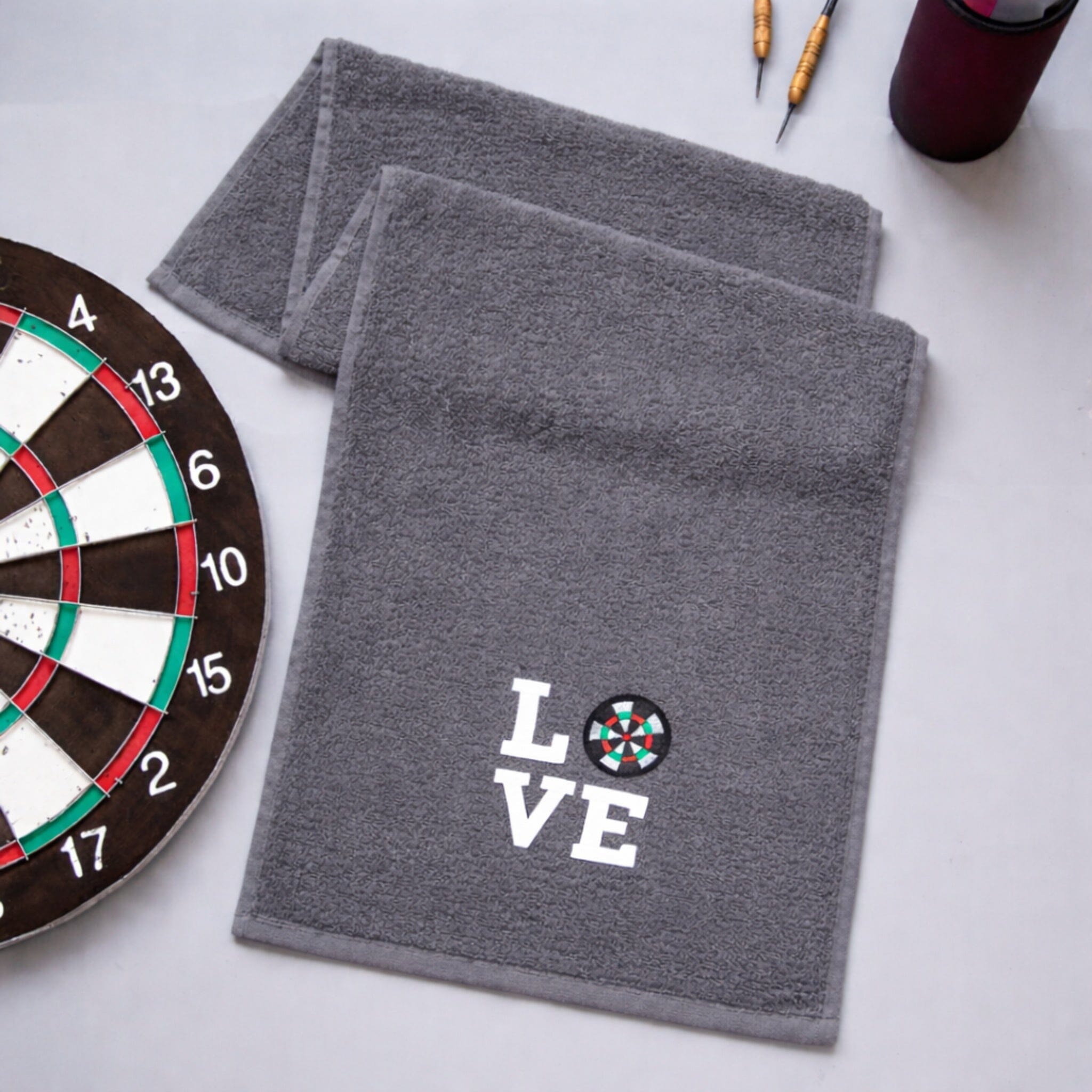 grey darts towel