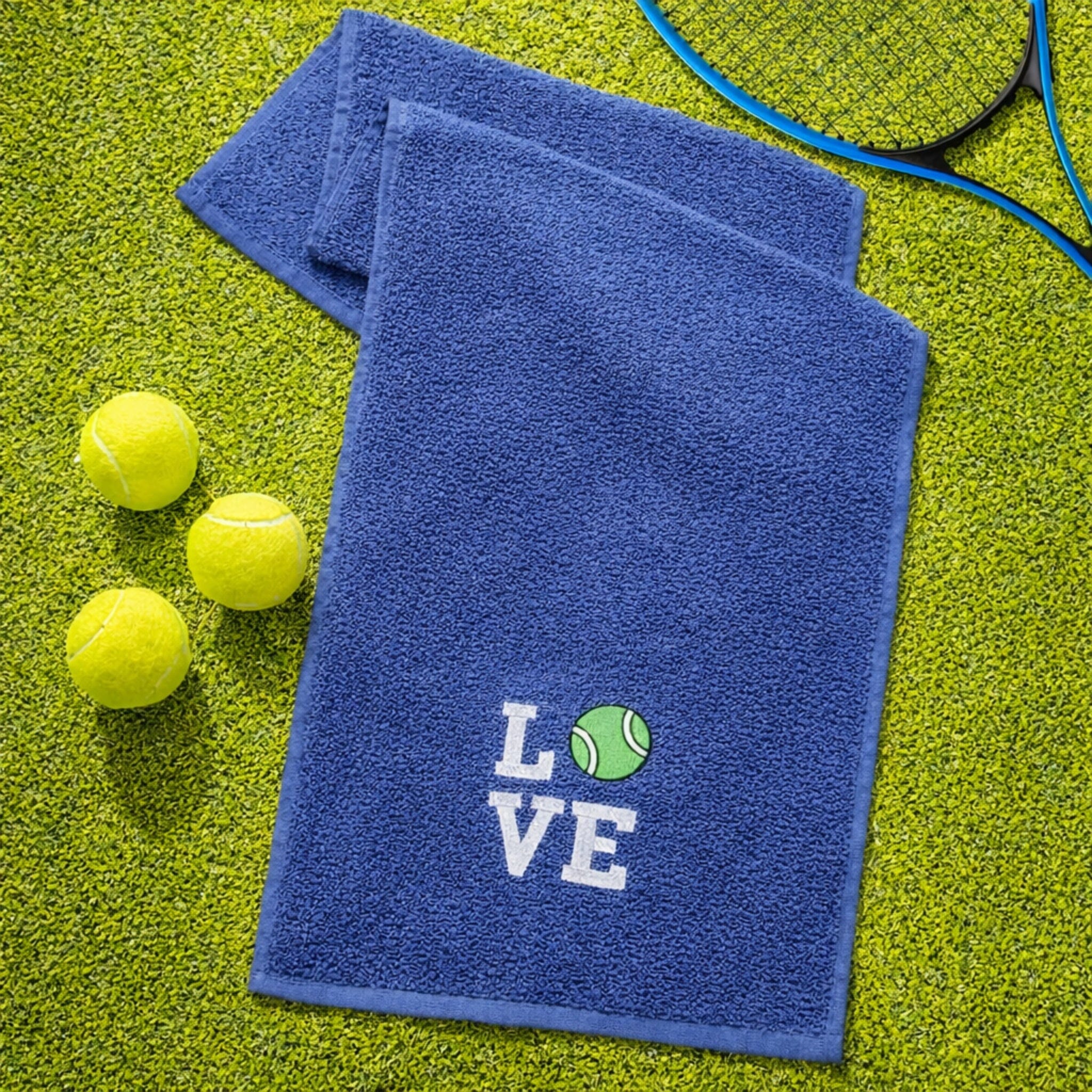 navy tennis towel