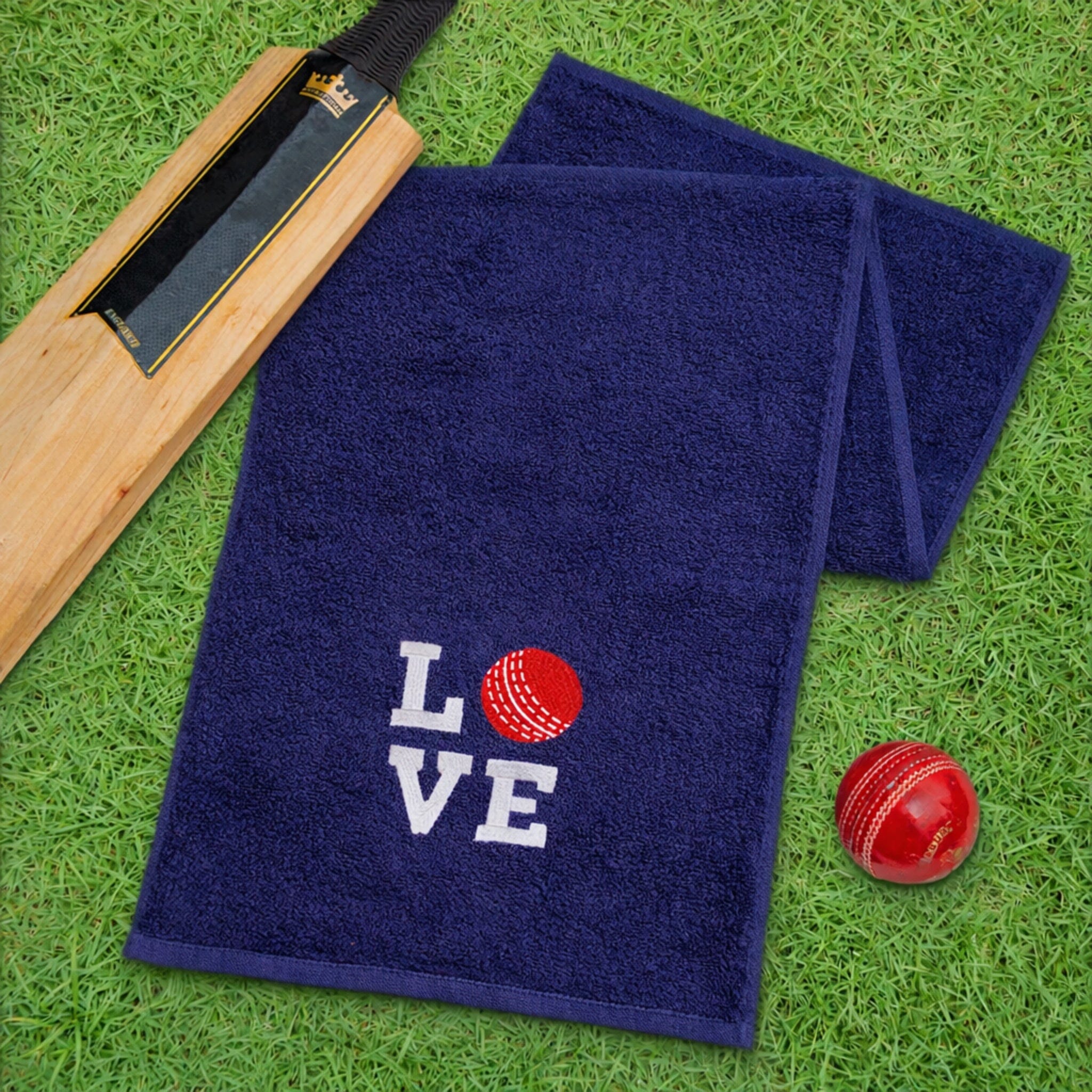 blue cricket towel